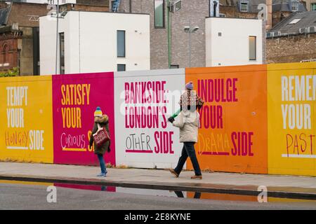 Chantier de palissade l'autre côté de Londres Banque D'Images