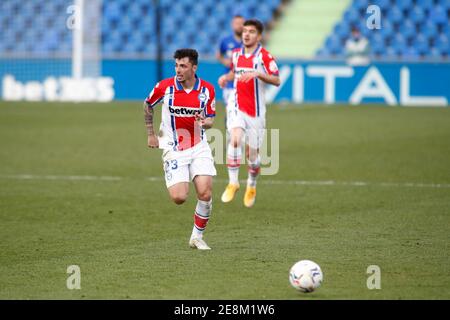 Ximo Navarro d'Alaves pendant le championnat d'Espagne la Ligue match de football entre Getafe CF et Deportivo Alaves le 31 janvier 2021 au Colisée Alfonso Perez à Getafe près de Madrid, Espagne - photo Oscar J Barroso / Espagne DPPI / DPPI / LM Banque D'Images