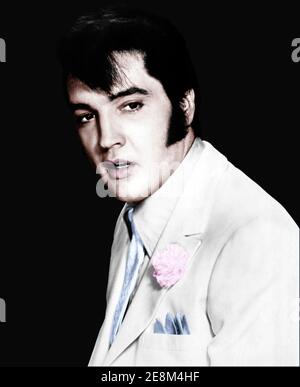 Portrait d'Elvis Presley 1968 Banque D'Images