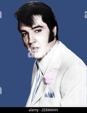 Portrait d'Elvis Presley 1968 Banque D'Images