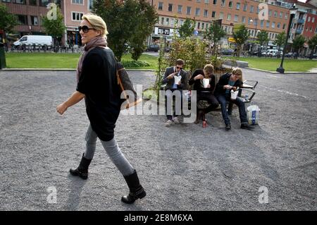 LINKÖPING, SUÈDE- 24 SEPTEMBRE 2010: Emma Wiklund (née Sjöberg, 13 septembre 1968) est une mannequin et actrice suédoise. Banque D'Images