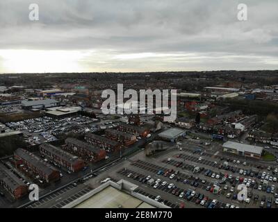 Lever de soleil sur le fardeau dans la ville de Bolton, Grand Manchester, Royaume-Uni. 04.01.21 Banque D'Images