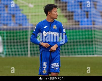 Takefusa Kubo (Getafe CF) vu avant le match de la Liga rond 21 entre Getafe CF et Deportivo Alaves au stade Alfonso Perez.(score final; Getafe CF 0:0 Deportivo Alaves) Banque D'Images
