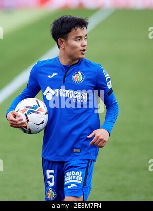 Takefusa Kubo (Getafe CF) vu en action pendant le match de la Liga rond 21 entre Getafe CF et Deportivo Alaves au stade Alfonso Perez.(score final; Getafe CF 0:0 Deportivo Alaves) Banque D'Images