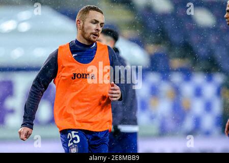 BRUXELLES, BELGIQUE - JANVIER 31: Adrien Trebel de RSC Anderlecht lors du match Pro League entre RSC Anderlecht et KAA Gent au parc Lotto sur Jalua Banque D'Images