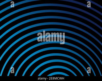 Arrière-plan abstrait des lignes d'onde bleues. Illustration vectorielle linéaire art isolée en noir. Bandes lisses ou éléments ondulés courbes. Illustration de Vecteur