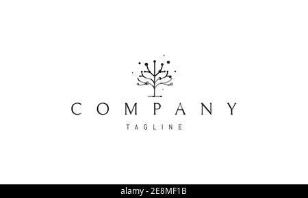 Logo vectoriel sur lequel est affichée une image abstraite d'un arbre sous forme de cerveau humain. Illustration de Vecteur