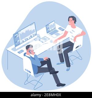 Jeunes professionnels au travail Illustration de Vecteur