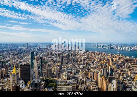 Vue aérienne de la spectaculaire ville de New York Banque D'Images