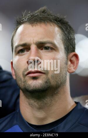 Jean-Baptiste Elyssande de France pendant le match amical, France contre Angleterre au stade Vélodrome de Marseille, France le 18 août 2007. La France a remporté 22-9 lors d'un match de test de réchauffement de la coupe du monde à Marseille. Photo de Morton-Taamallah/Cameleon/ABACAPRESS.COM Banque D'Images