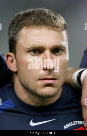 Jean-Baptiste Elissalde de France pendant le match amical, France contre Angleterre au stade Vélodrome de Marseille, France le 18 août 2007. La France a remporté 22-9 lors d'un match de test de réchauffement de la coupe du monde à Marseille. Photo de Morton-Taamallah/Cameleon/ABACAPRESS.COM Banque D'Images