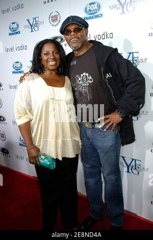 Samuel L. Jackson et sa femme Latanya arrivent pour la première « résurrection du champ » de Los Angeles au Samuel Goldwyn Theatre à Beverly Hills, CA, États-Unis le 22 août 2007. Photo de Brian Lindensmith/ABACAPRESS.COM Banque D'Images