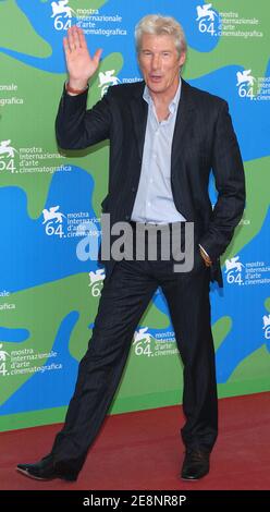 Richard Gere, membre du casting, pose des photos lors de la séance photo pour « The Hunting Party » au 64ème Festival annuel du film de Venise, à Venise, en Italie, le 3 septembre 2007. Photo de Nicolas Khayat/ABACAPRESS.COM Banque D'Images