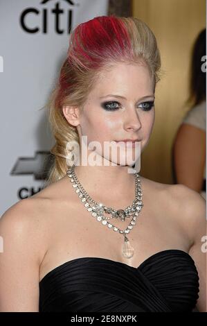 Avril Lavigne arrive pour le 4e concert annuel Fashion Rocks organisé par Conde Nast au radio City Music Hall de New York, Etats-Unis, le jeudi 6 septembre 2007. Photo par Graylock/ABACAPRESS.COM Banque D'Images