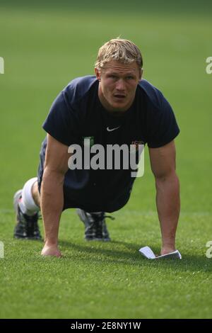 Josh Lewsey en Angleterre avant le match de la coupe du monde de rugby 2007, Angleterre contre États-Unis au stade Bolaert à Lens, France, le 8 septembre 2007. Photo par Pool Rugby 2007/Cameleon/ABACAPRESS.COM Banque D'Images