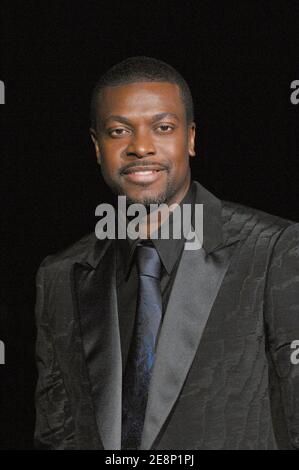 L'acteur Chris Tucker pose pour des photos pendant la séance photo de 'Rush Hour 3' qui s'est tenue devant la Tour Eiffel à Paris, en France, le 11 septembre 2007. Photo de Nicolas Khayat/ABACAPRESS.COM Banque D'Images