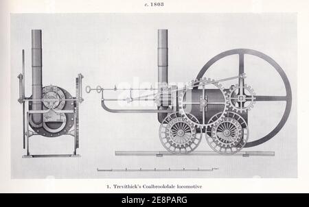 Locomotive Coalbrookdale de Trevithick 1803. Banque D'Images
