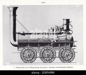 Hackworth 0-6-0 Royal George Locomotive: Stockton and Darlington Railway 1827. Banque D'Images