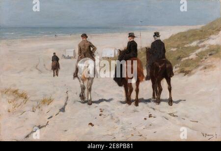 Promenade le matin le long de la plage, par Anton Mauve. Banque D'Images