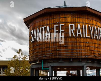 Santa Fe Railyard and Water Tower, Santa Fe, Nouveau-Mexique, États-Unis Banque D'Images