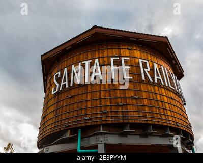 Santa Fe Railyard and Water Tower, Santa Fe, Nouveau-Mexique, États-Unis Banque D'Images