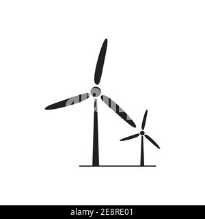 Windmill éolienne alternative et énergie renouvelable vecteur icône environnement concept pour la conception graphique, logo, site Web, médias sociaux, application mobile, u Illustration de Vecteur