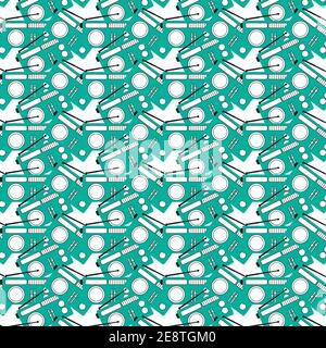 Motif vectoriel sans couture rétro sur fond blanc Illustration de Vecteur