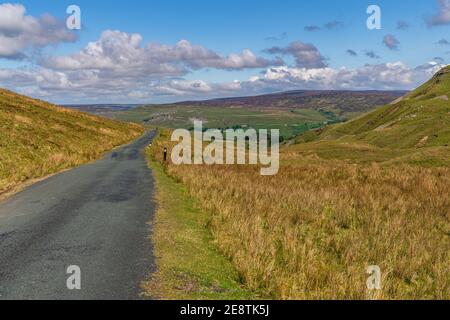 Route rurale dans le Yorkshire Dales près d'Askrigg, Yorkshire du Nord, Angleterre, Royaume-Uni Banque D'Images