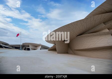 Magnifique Musée national du Qatar Banque D'Images