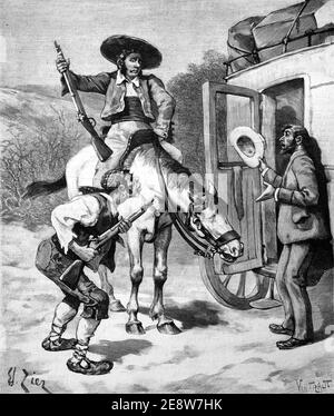 Bandits mexicains Brigands Salteadores ou Highwaymen Mexique 1901 Vintage Illustration Ou gravure Banque D'Images