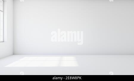 Salle blanche avec lumière incidente de la fenêtre. rendu 3d Banque D'Images