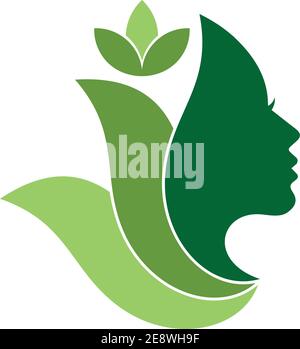 femme beauté icône nature abstrait concept logo design graphique Illustration de Vecteur