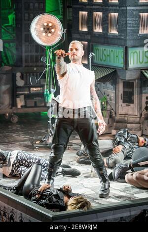 Matt Willis (orin) pendant le photocall Little Shop of Horrors au Regent's Park Open Air Theatre, Londres. Banque D'Images