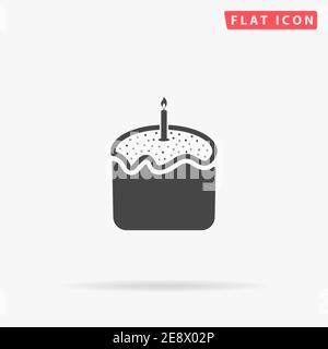 Icône de vecteur plat de gâteau de Pâques. Illustrations dessinées à la main. Illustration de Vecteur