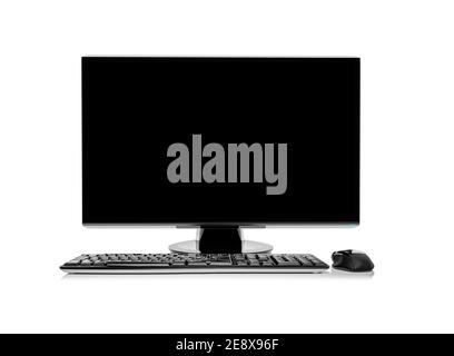 Ordinateur de bureau ou moniteur d'ordinateur isolé sur blanc. Banque D'Images
