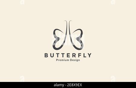 ligne simple unique mignonne forme papillon logo symbole icône vecteur illustration de la conception graphique Illustration de Vecteur