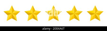 Icône de classement cinq étoiles. Classement des produits cinq étoiles. Illustration vectorielle. Qualité supérieure. Étoiles dorées Illustration de Vecteur