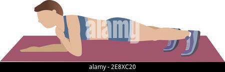 Femme faisant de l'exercice de planche - illustration Illustration de Vecteur
