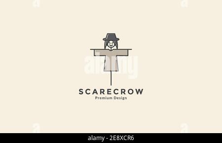 Illustration graphique de l'icône de symbole de logo simple et moderne de Scarecrow Illustration de Vecteur