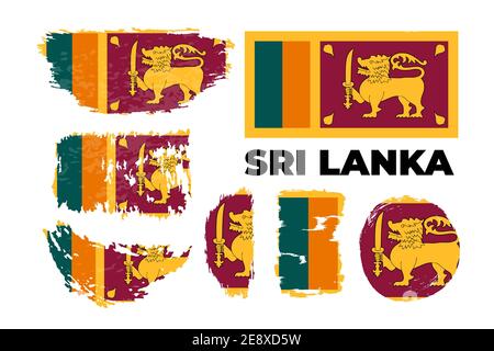 Drapeau national du Sri Lanka, couleurs officielles et proportion correctement. Illustration de Vecteur