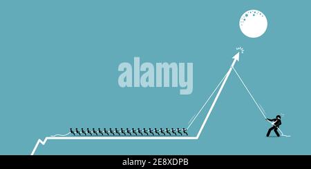 Les investisseurs de détail contre les investisseurs institutionnels de fonds spéculatifs sur le marché boursier. Illustrations vectorielles concept de petit groupe d'investisseurs individuels et équipe t Illustration de Vecteur