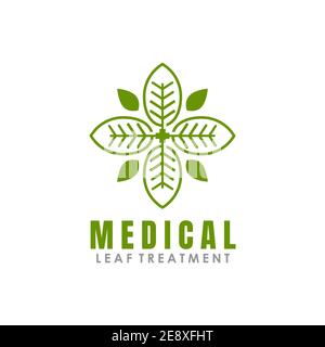 Modèle vectoriel de conception d'icône de logo médical en croix verte Illustration de Vecteur