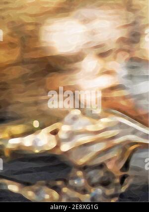 En arrière-plan-coucher de soleil sur la mer. Arrière-plan, économiseur d'écran, couverture, carte postale, cadeau Illustration de Vecteur