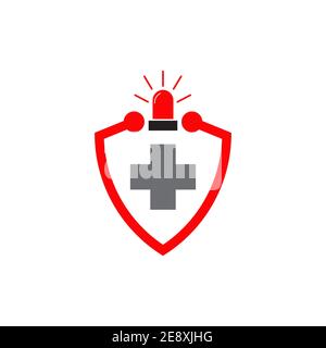 Logo médical et de soins de santé avec vecteur d'icône croisée modèle Illustration de Vecteur