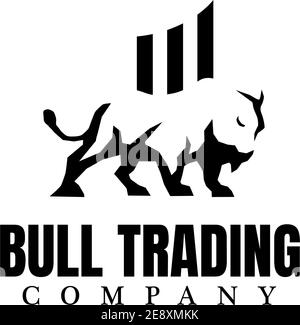 Modèle vectoriel de conception de logo Bull trading Illustration de Vecteur