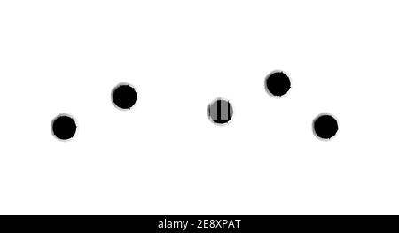 Pousse-gouttes à trou rond. Pistolet à frapper, trou rond, coloration de vecteur de coup de poing sur transparent. Illustration de Vecteur