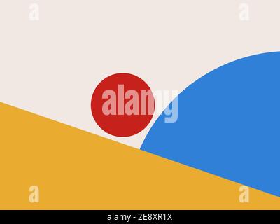 illustration avec collage de forme colorée. Art du milieu du siècle. Art moderne et minimaliste pour les produits d'art, les imprimés et les affiches. Peinture créative avec Banque D'Images