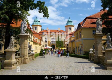 Pologne, Ksiaz, voïvodeship de Silésie inférieur, château. Banque D'Images