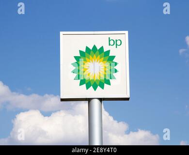 Ankara : station-service britannique en Turquie. British Petroleum est une multinationale britannique du pétrole et du gaz dont le siège est situé à Londres, en Angleterre. Banque D'Images