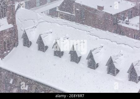 La tempête d'hiver monstre Orlena créé des conditions de blanc-out à New York City le premier février 2021, États-Unis Banque D'Images